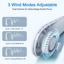Neck Fan Portable Bladeless neck fans rechargeable USB Cooling Fan Super Strong hanging neck fan Portable Personal Fan Super Quiet Fan Dual Cooling Fan Summer Fan for Outdoor Sports Home Office Travel